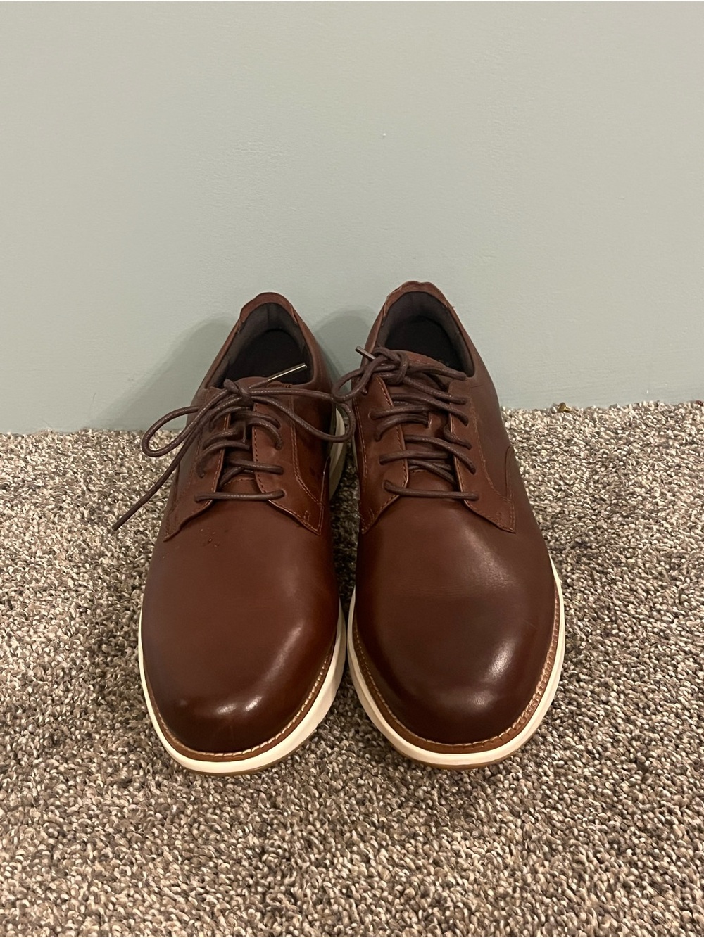 New Cole Haan Men's Chocolate Brown Leather Derby Oxfords
